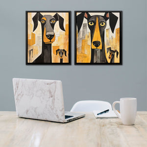 Doberman Pack Canvas (2) Set - Luxury Wall Art