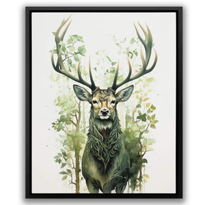 Forest Green Deer - Luxury Wall Art