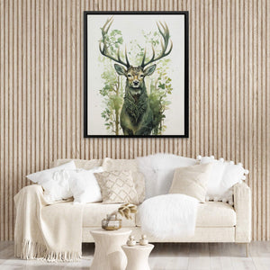 Forest Green Deer - Luxury Wall Art