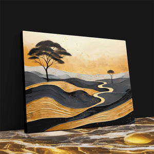 Gold African Hills - Luxury Wall Art