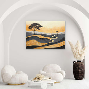 Gold African Hills - Luxury Wall Art