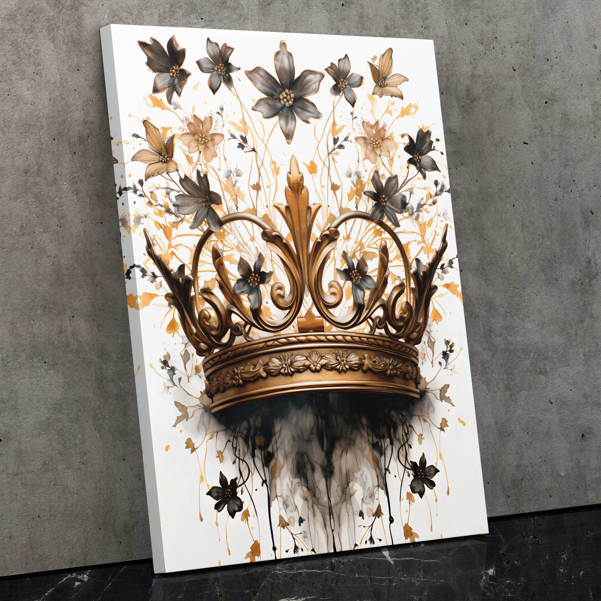 Gold Gothic Crown - Luxury Wall Art