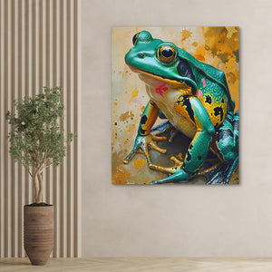 Gold Green Frog - Luxury Wall Art