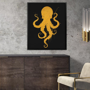 Gold Octopus Dance - Luxury Wall Art