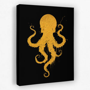Gold Octopus Dance - Luxury Wall Art