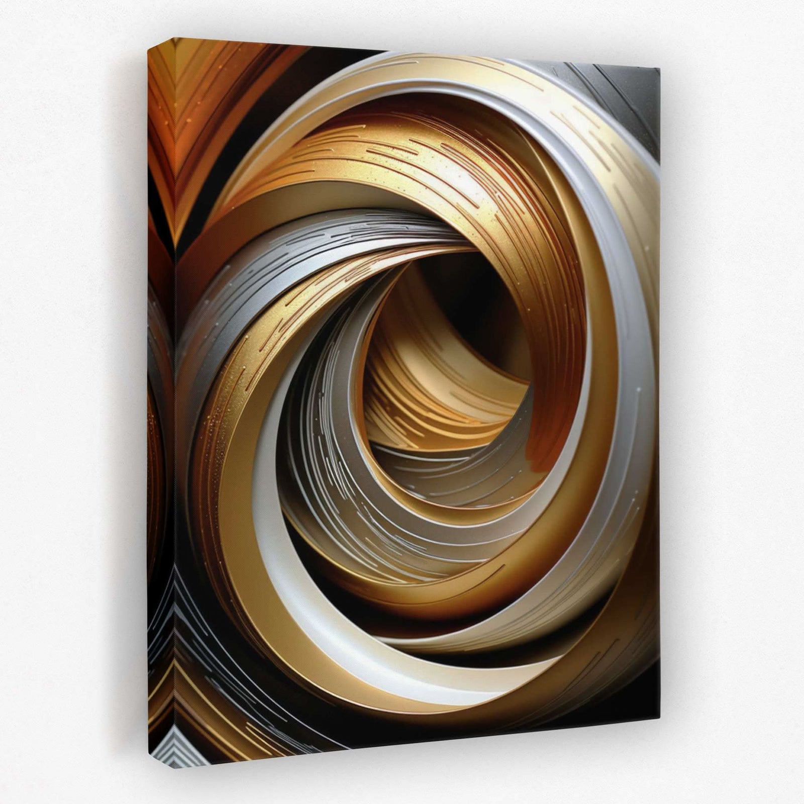 Gold Onyx Loop - Swirl Canvas Wall Art