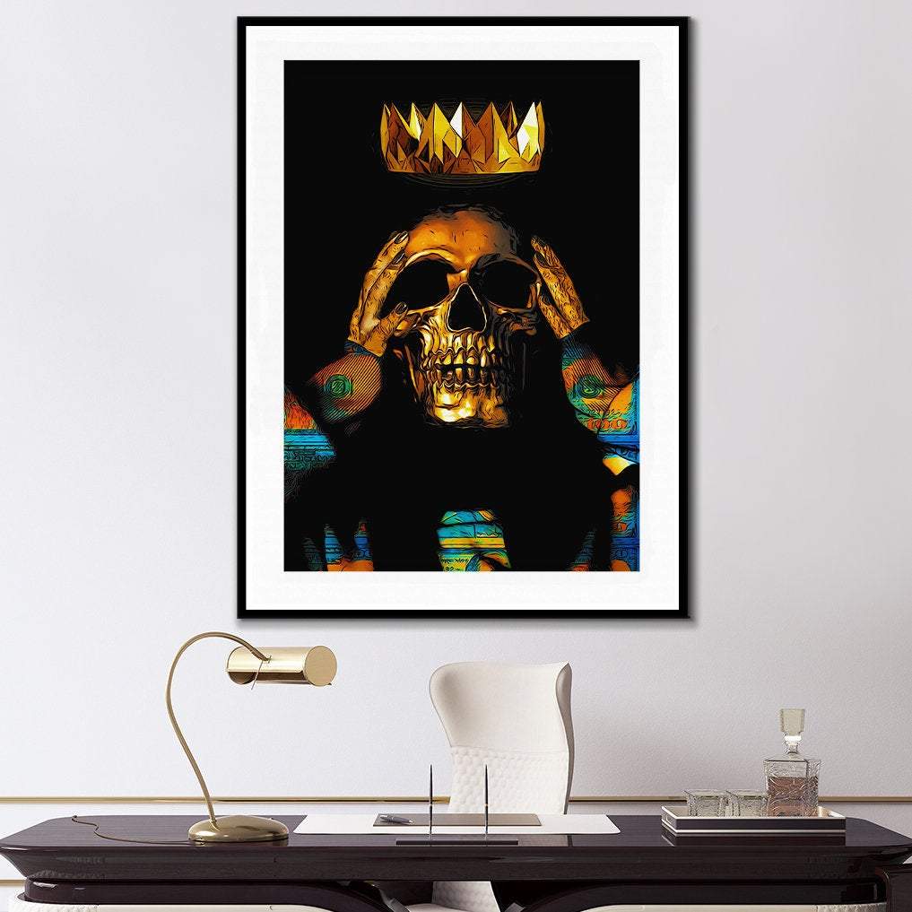 Gold Skull King Semi-gloss Print - Luxury Wall Art