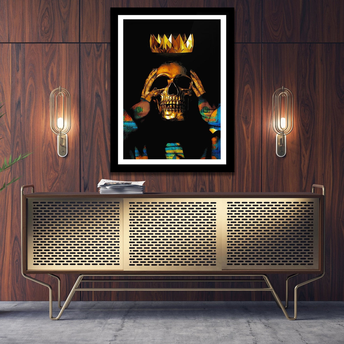Gold Skull King Semi-gloss Print - Luxury Wall Art