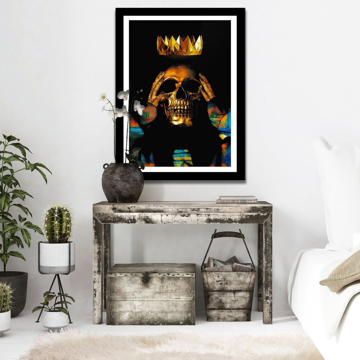 Gold Skull King Semi - gloss Print - Luxury Wall Art