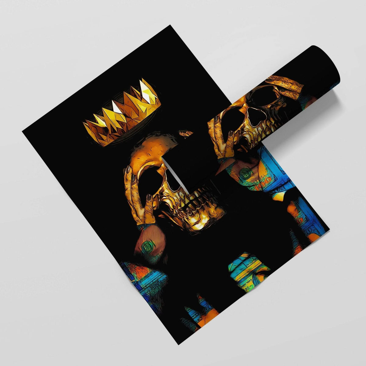 Gold Skull King Semi - gloss Print - Luxury Wall Art