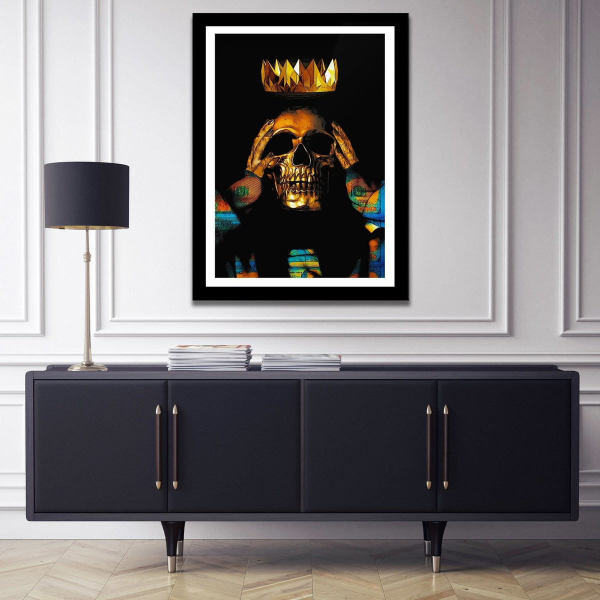 Gold Skull King Semi - gloss Print - Luxury Wall Art