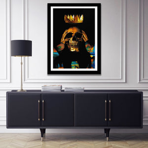 Gold Skull King Semi - gloss Print - Luxury Wall Art