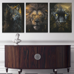 Golden Apex Predators (2) Set - V2 - Luxury Wall Art