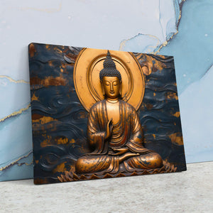 Golden Buddhist Statue - Luxury Wall Art