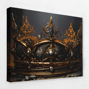 Golden Gothic Crown - Luxury Wall Art