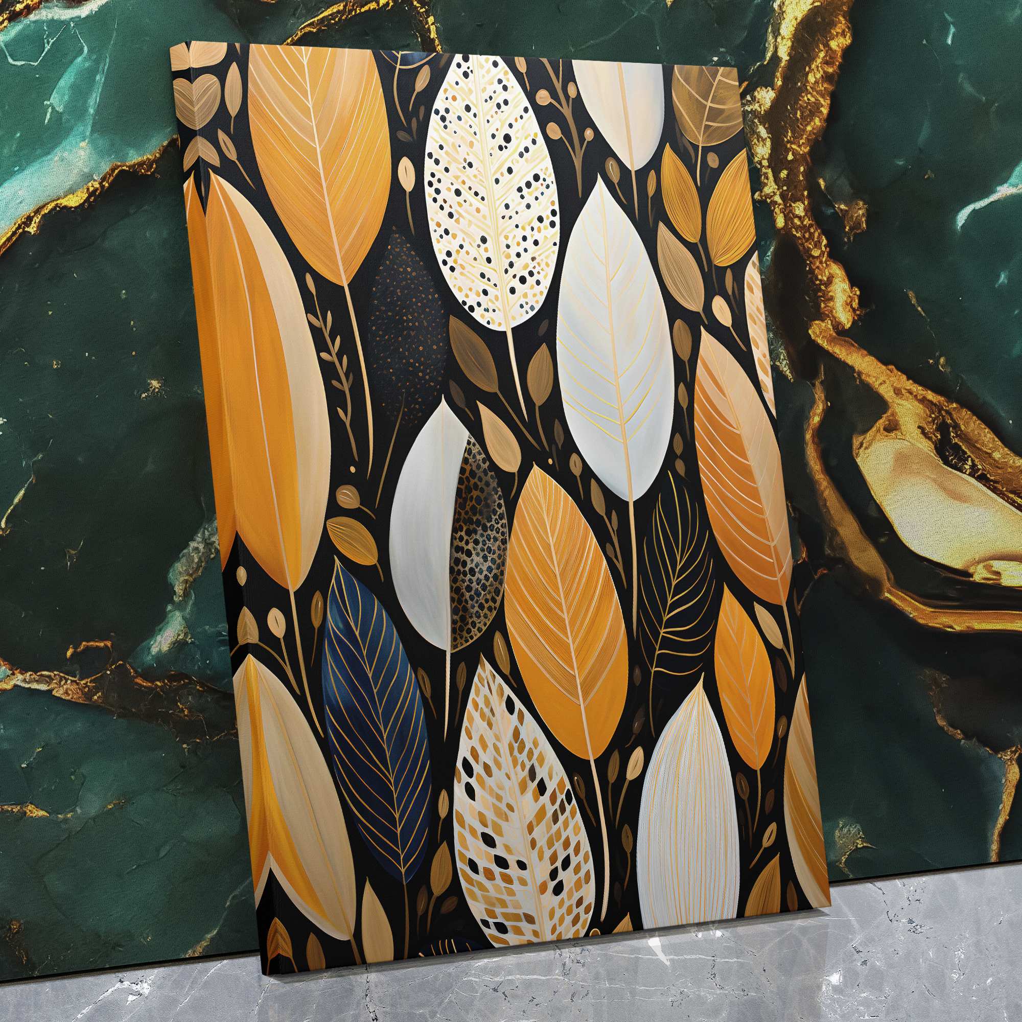 Golden Plumage - Luxury Wall Art - canvas print