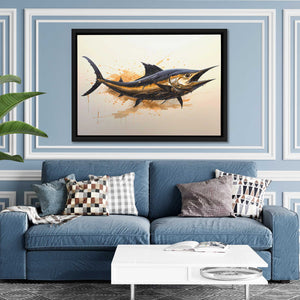 Golden Swordfish - Luxury Wall Art - canvas print
