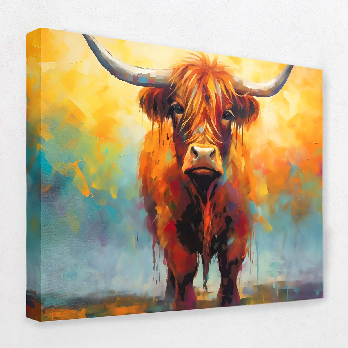 Highland Cow's Gaze - Luxury Wall Art - Canvas Print