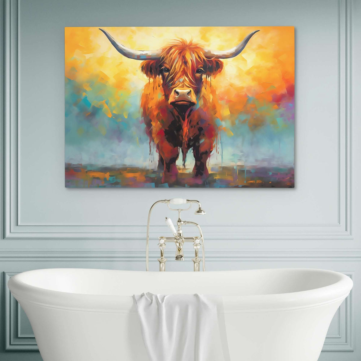 Highland Cow's Gaze - Luxury Wall Art