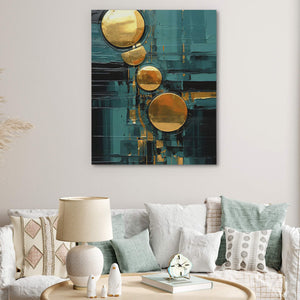 Jade Gold Circles - Luxury Wall Art