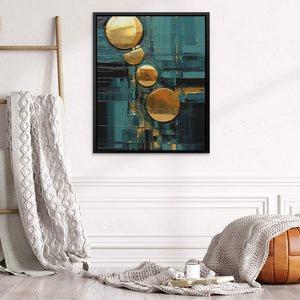Jade Gold Circles - Luxury Wall Art