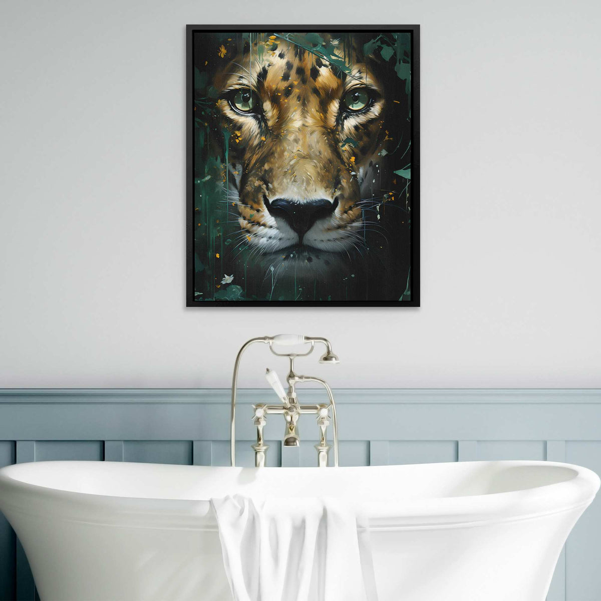 Jade Leopard - Luxury Wall Art - Canvas Print