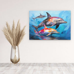 Jumping Dolphins - Luxury Wall Art