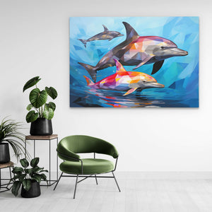 Jumping Dolphins - Luxury Wall Art