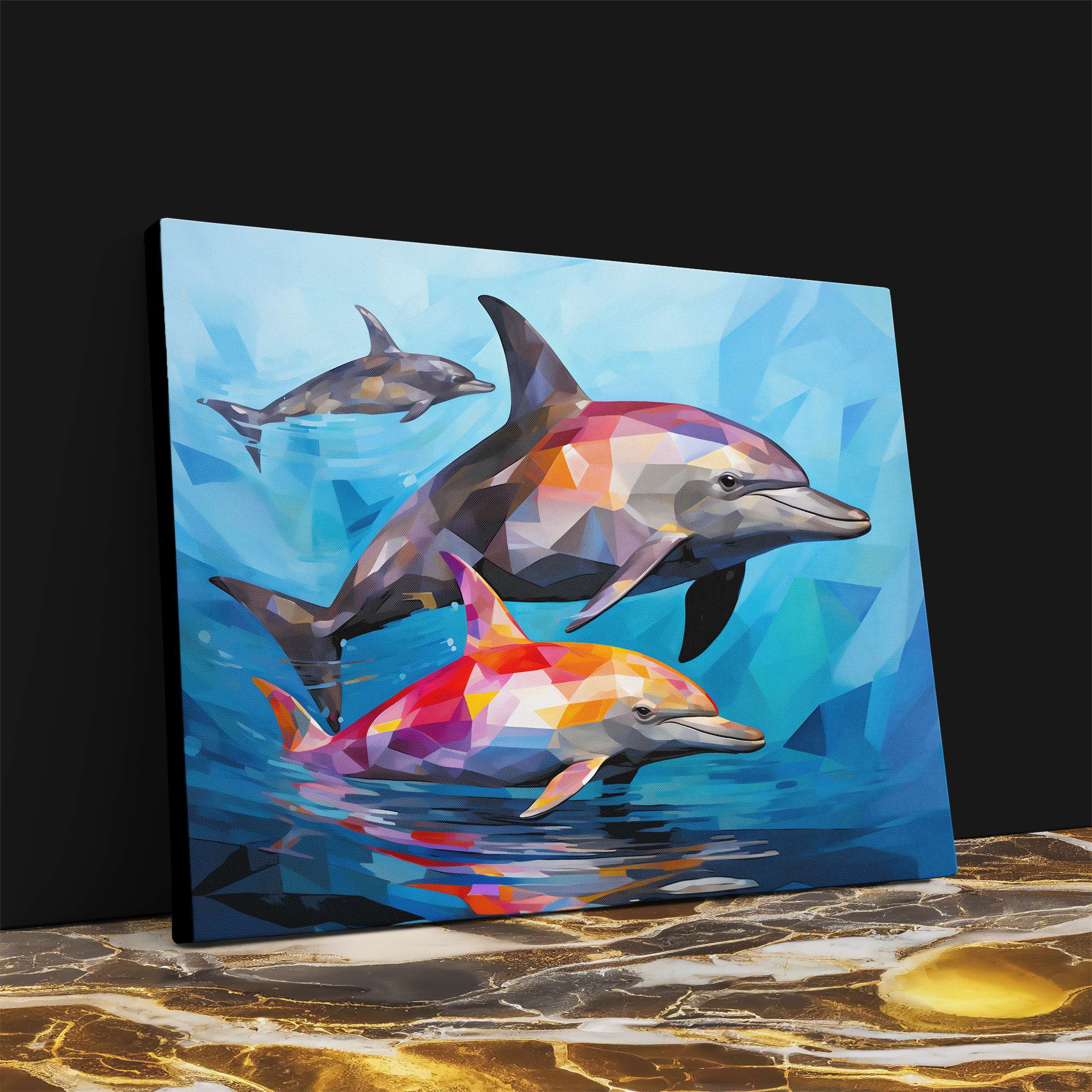 Jumping Dolphins - Luxury Wall Art