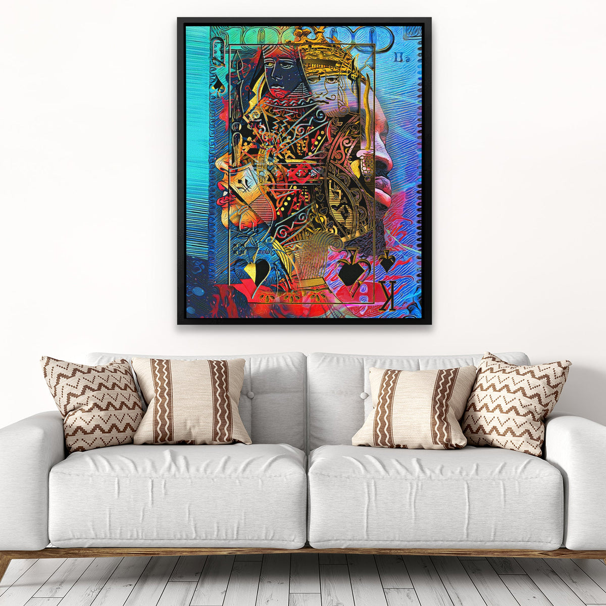 King Queen of Spades - Luxury Wall Art - Canvas Print