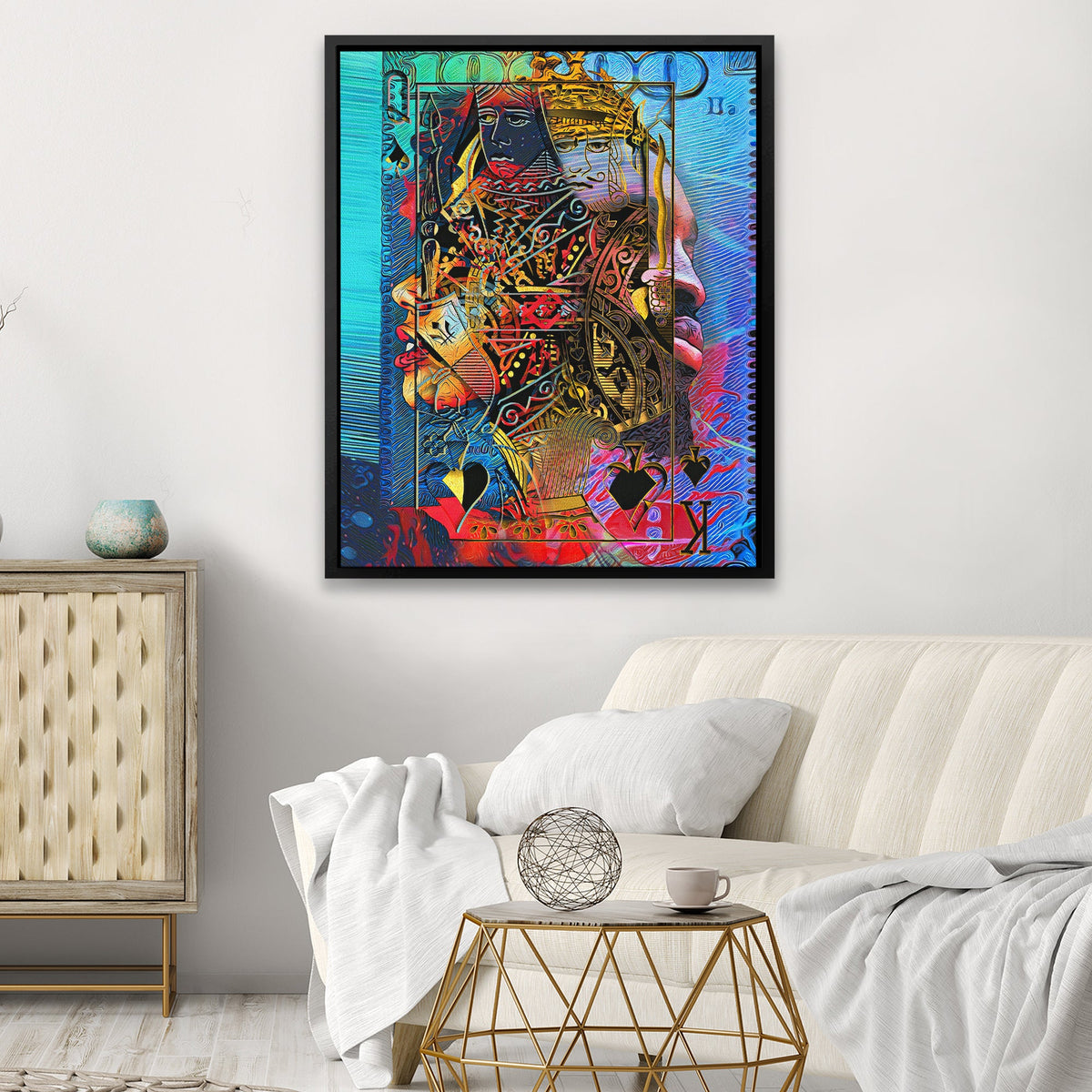 King Queen of Spades - Luxury Wall Art - Canvas Print