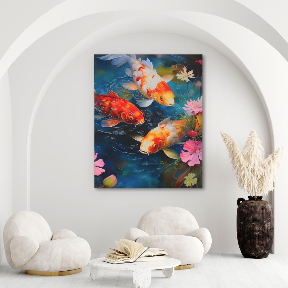 Koi Watercolor Pond - Luxury Wall Art