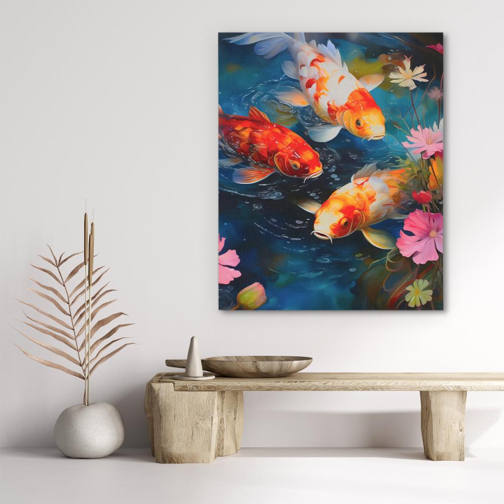 Koi Watercolor Pond - Luxury Wall Art