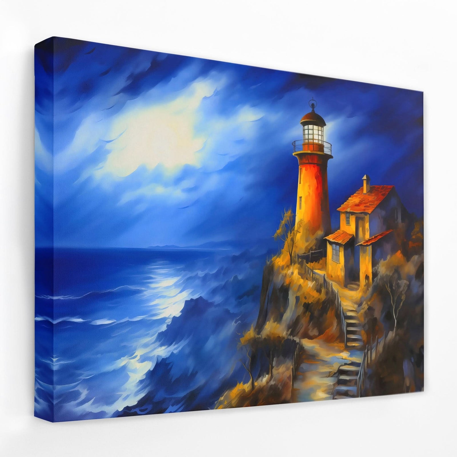Lighthouse Hill - Coastal Canvas Wall Art
