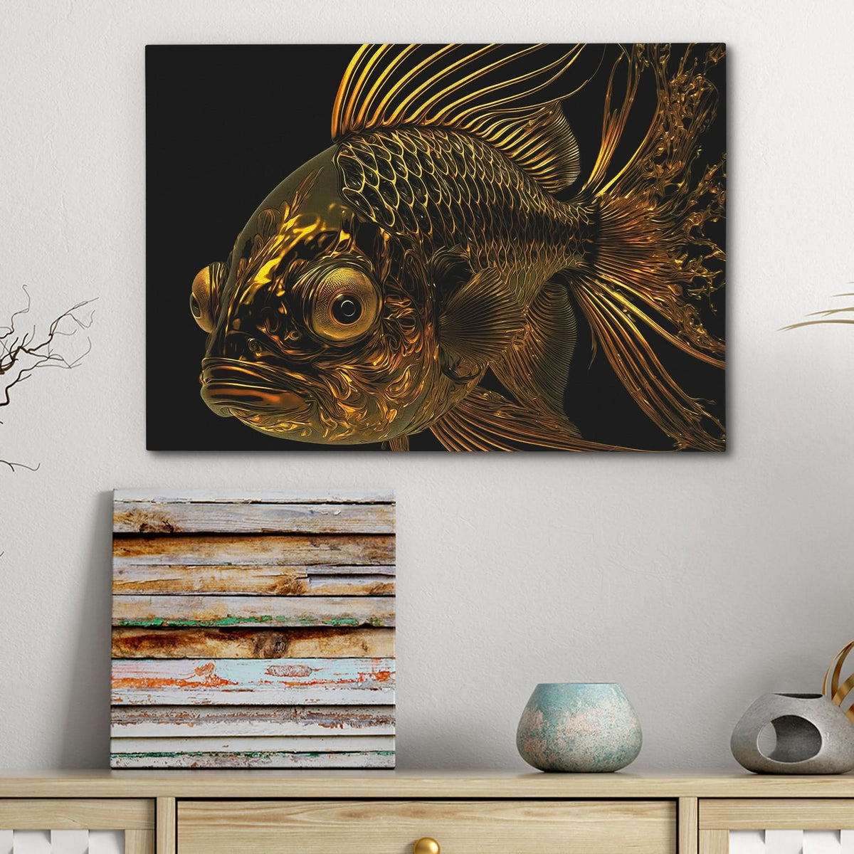 Liquid Gold Fish - Luxury Wall Art