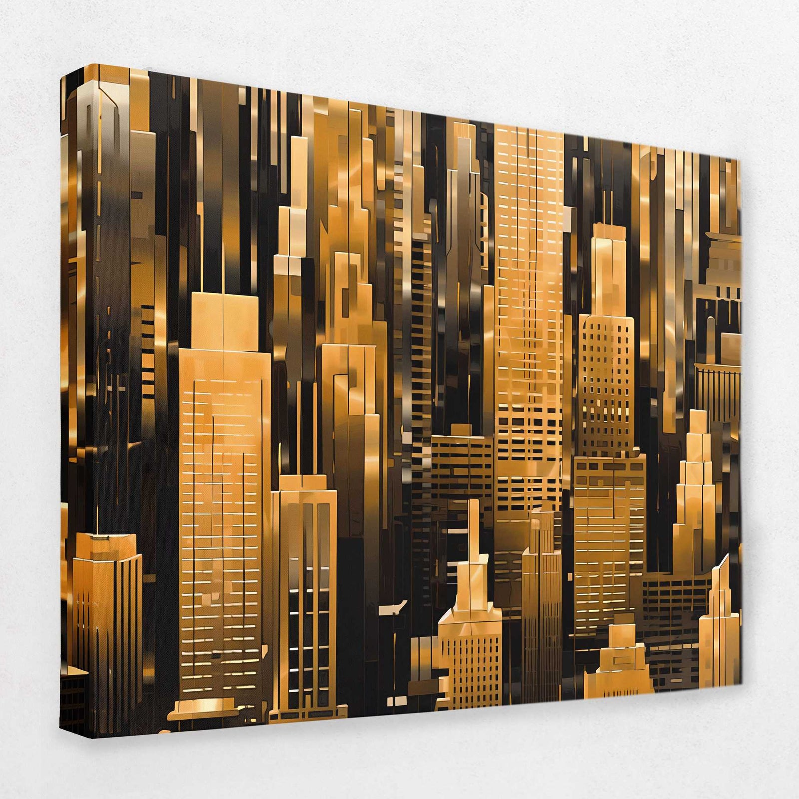 Lost in a City of Gold - City Canvas Wall Art