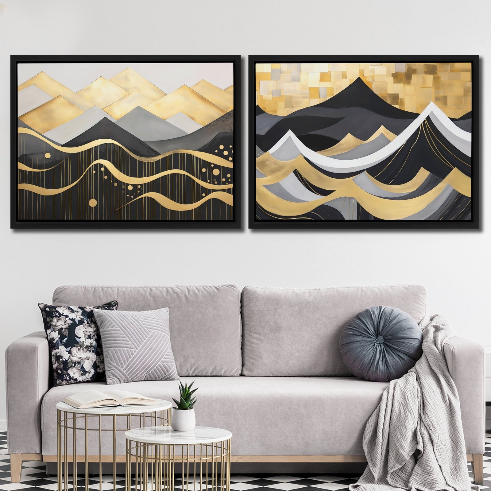 Mountains and Seas (2) Set - Luxury Wall Art