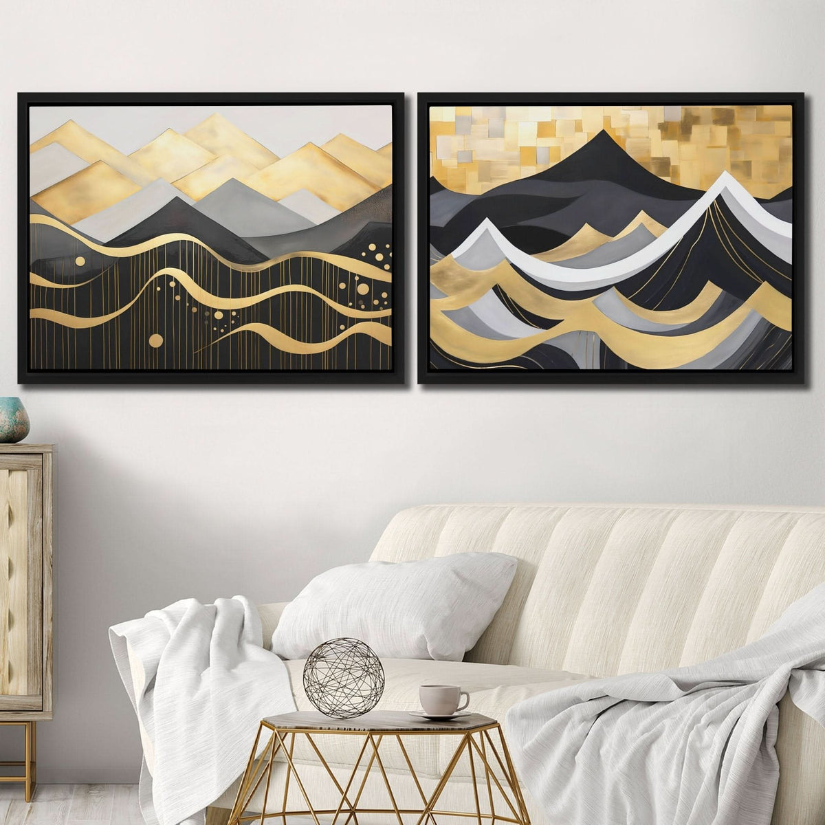 Mountains and Seas (2) Set - Luxury Wall Art