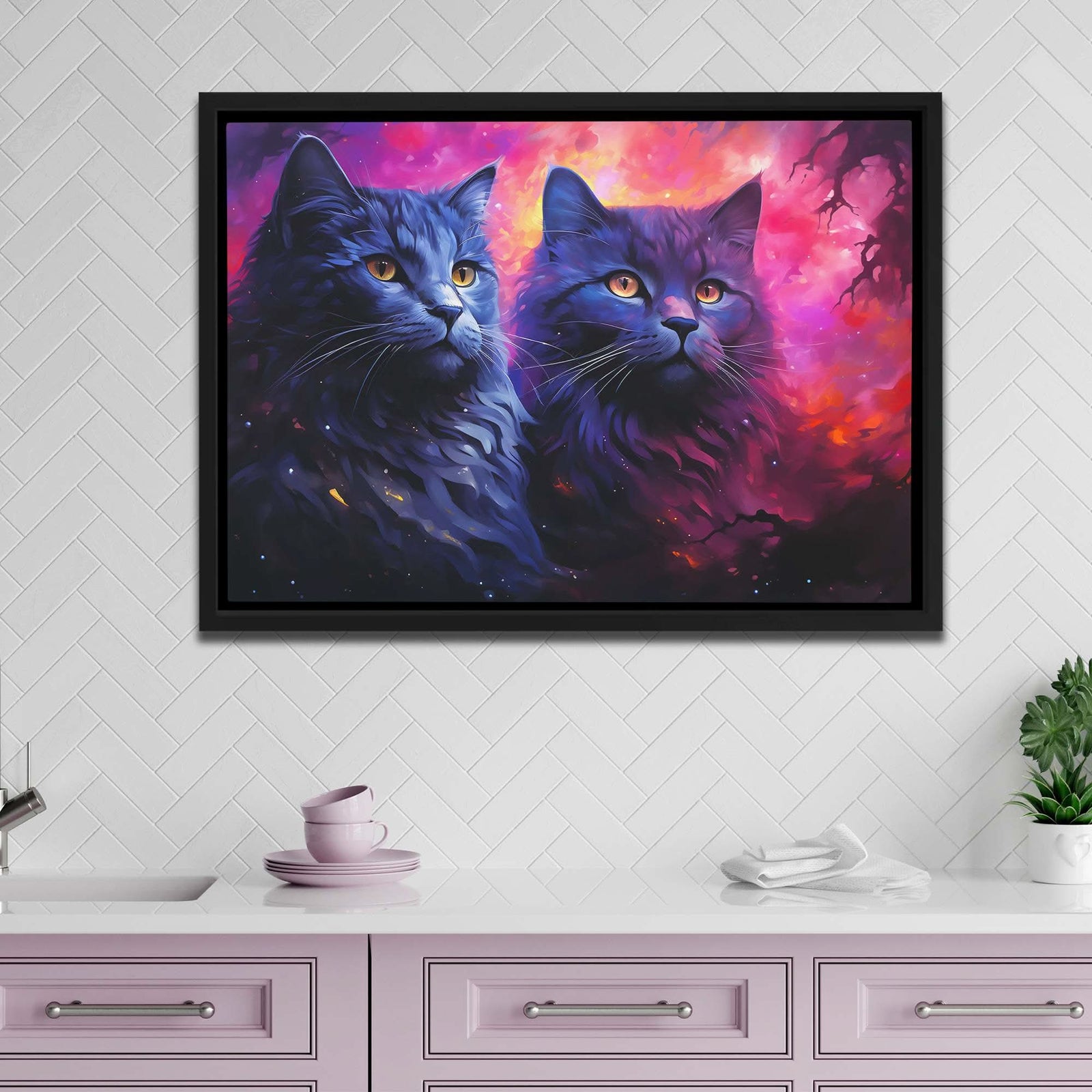 Mystic Whiskers - Animals Canvas Wall Art