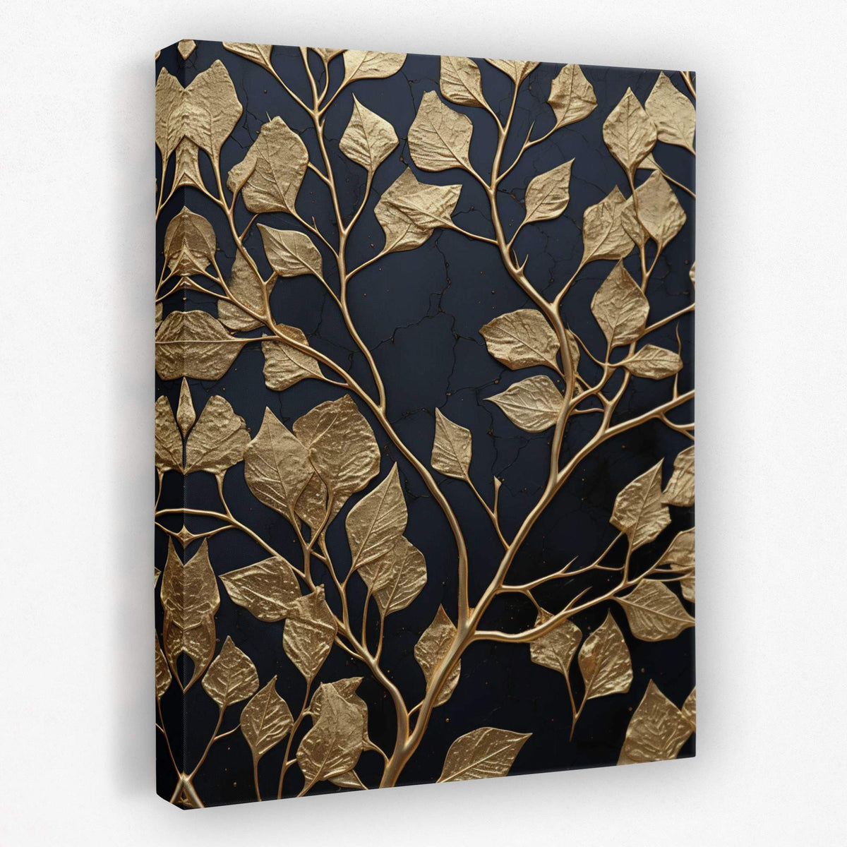 Obsidian Leaves - Luxury Wall Art