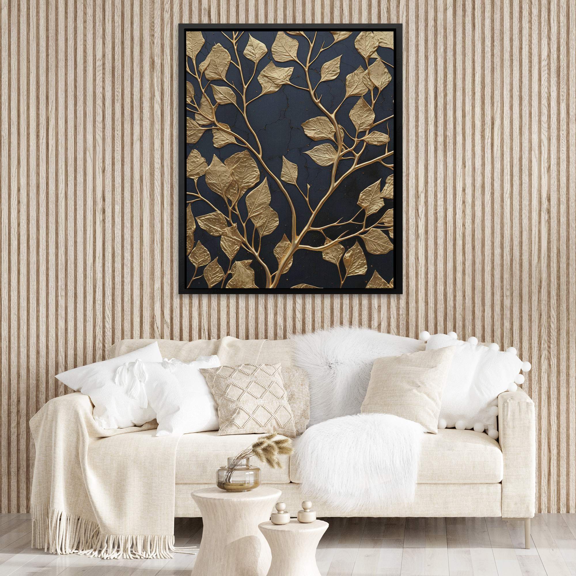 Obsidian Leaves - Luxury Wall Art