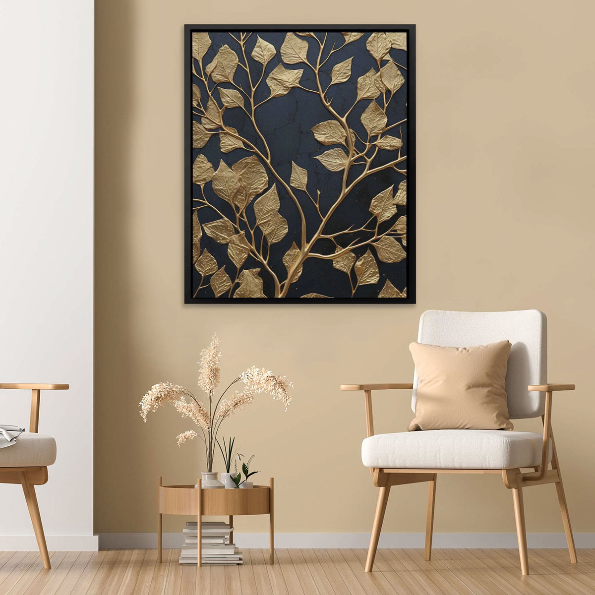 Obsidian Leaves - Luxury Wall Art