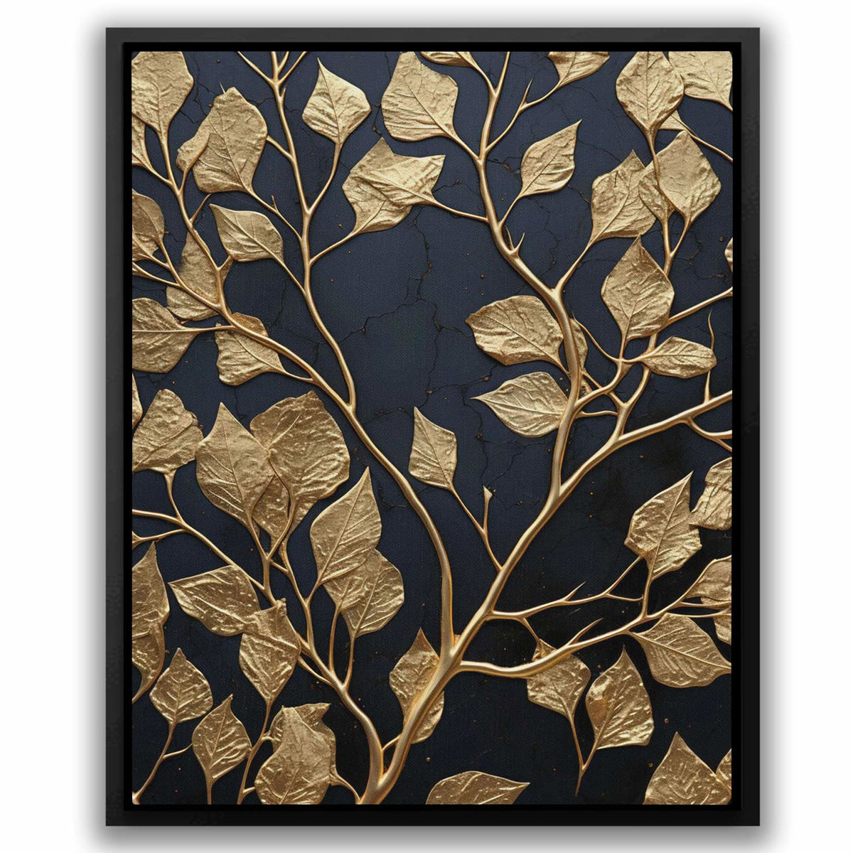 Obsidian Leaves - Luxury Wall Art