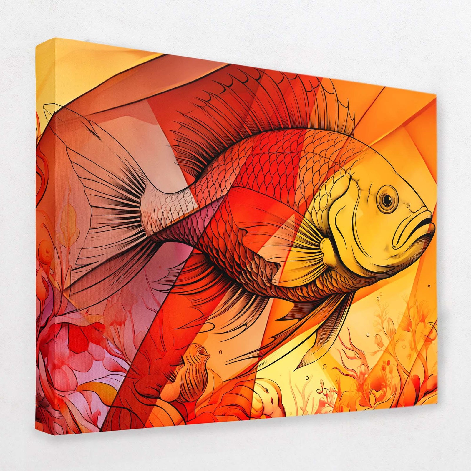 Orange Fish - Fish Canvas Wall Art