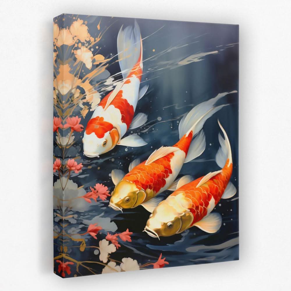 Orange Koi Fish - Fish Canvas Wall Art