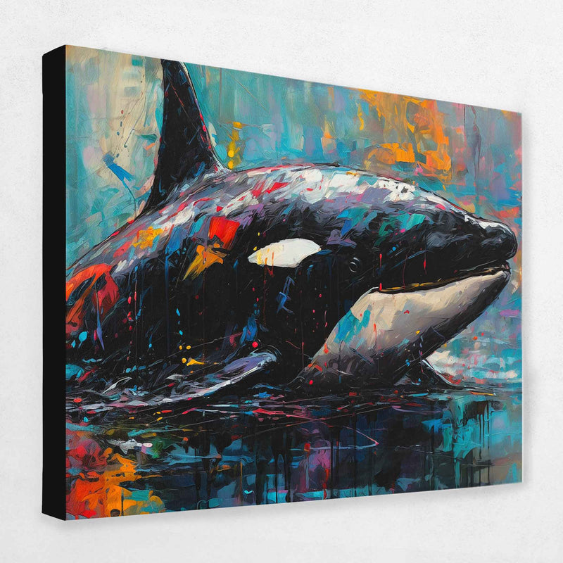Orca Bay Canvas Print - Abstract Whale Painting - Luxury Wall Art