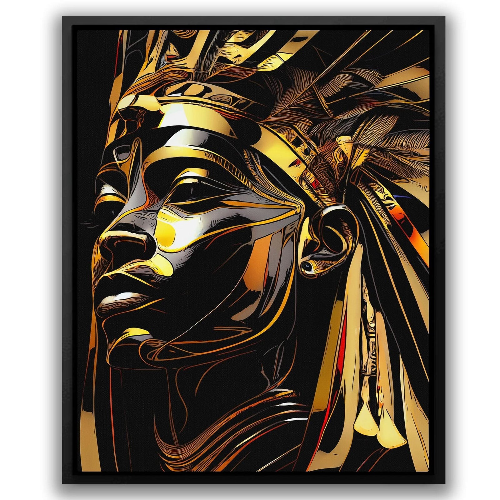 Pharaoh of Night - Egyptian Canvas Wall Art
