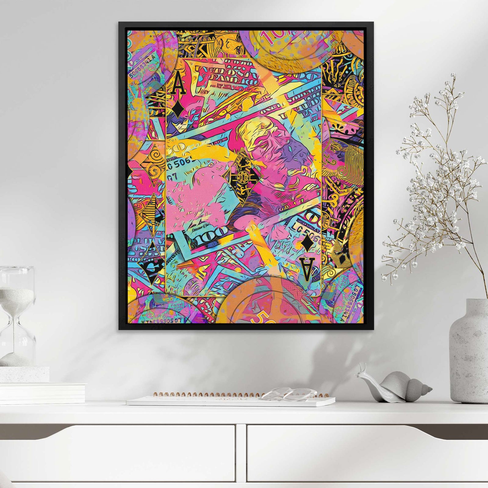 Pink Ace of Diamonds - Luxury Wall Art