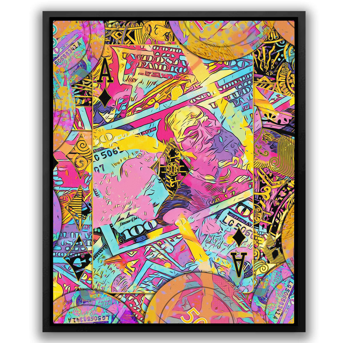 Pink Ace of Diamonds - Luxury Wall Art