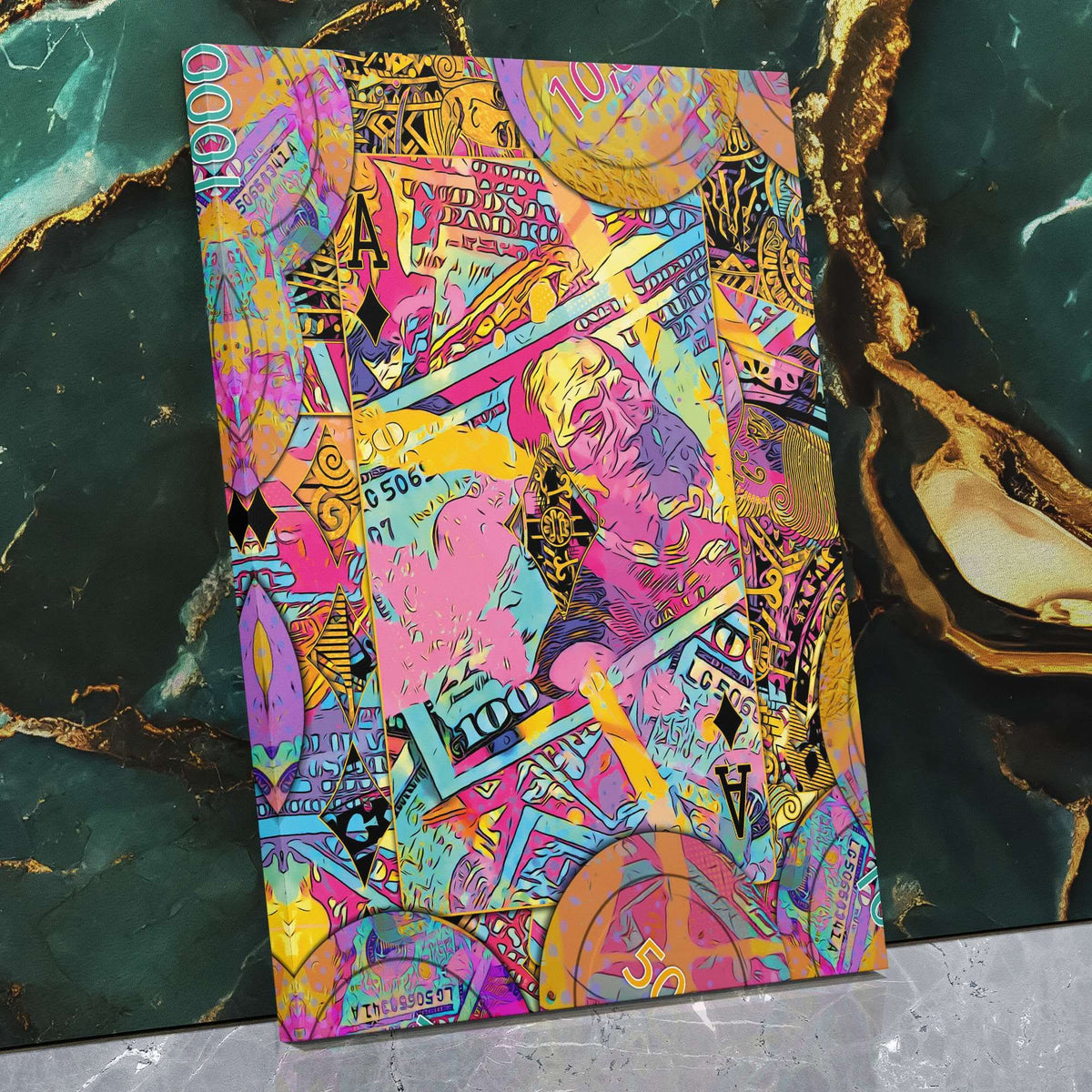 Pink Ace of Diamonds - Luxury Wall Art